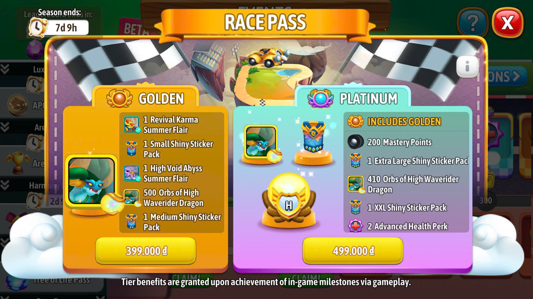 Race Pass Gói Platinum